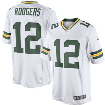 Men's Green Bay Packers Aaron Rodgers Nike White Color Rush Limited Jersey