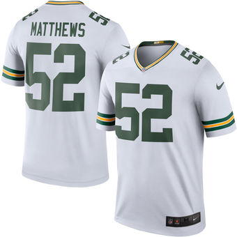 Men's Green Bay Packers Clay Matthews Nike White Color Rush Legend Jersey