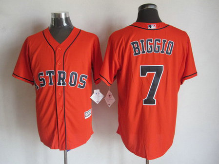 Men's Houston Astros #7 Craig Biggio Alternate Orange MLB Cool Base Jersey