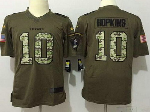 Men's Houston Texans #10 DeAndre Hopkins Green Salute to Service 2015 NFL Nike Limited Jersey