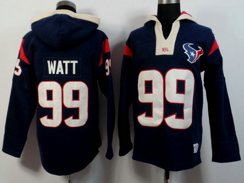 Men's Houston Texans #99 J.J. Watt Navy Blue Team Color 2015 NFL Hoodie