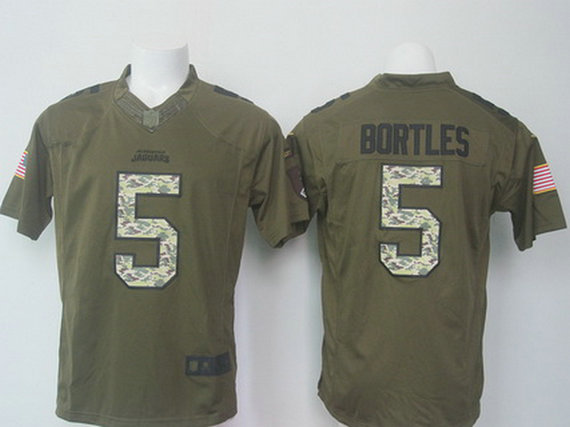 Men's Jacksonville Jaguars #5 Blake Bortles Green Salute to Service 2015 NFL Nike Limited Jersey