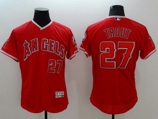 Men's LA Angels Of Anaheim #27 Mike Trout Red Flexbase 2016 MLB Player Jersey