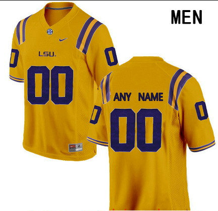 Men's LSU Tigers Custom College Football Nike Limited Jersey - Gold