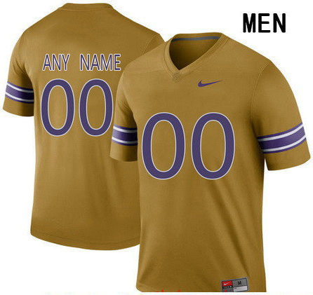 Men's LSU Tigers Custom College Football Nike Limited Throwback Legand Jersey - Gridiron Gold