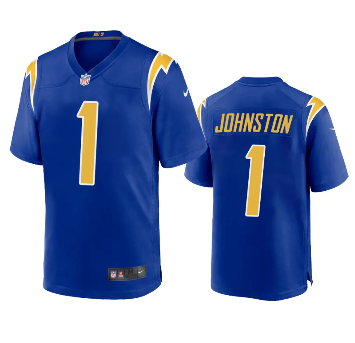 Men's Los Angeles Chargers #1 Quentin Johnston Royal Stitched Limited Jersey