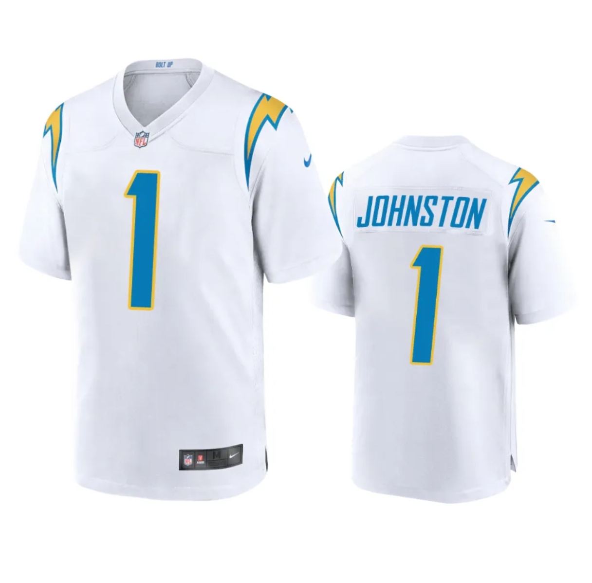 Men's Los Angeles Chargers #1 Quentin Johnston White Stitched LImited Jersey