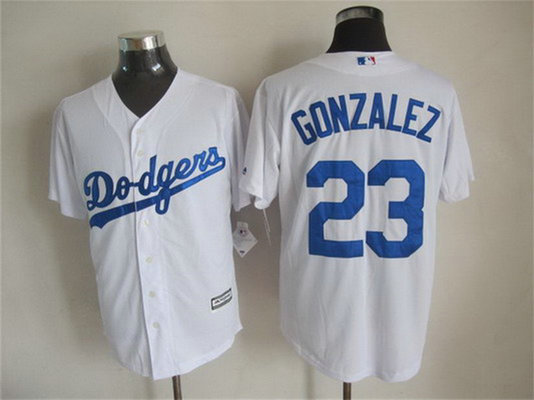 Men's Los Angeles Dodgers #23 Adrian Gonzalez Home White 2015 MLB Cool Base Jersey