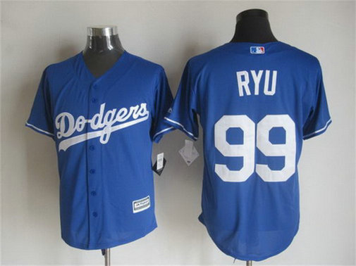 Men's Los Angeles Dodgers #99 Hyun-Jin Ryu Alternate Blue MLB Cool Base Jersey