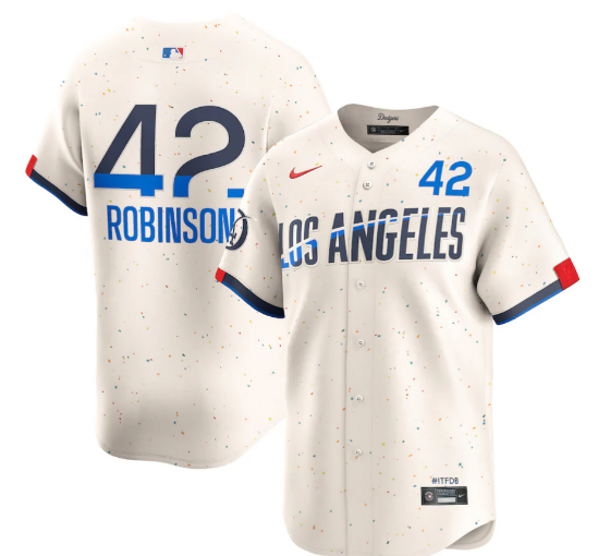 Men's Los Angeles Dodgers Jackie Robinson Nike Cream 2024 City Connect Limited Player Jersey