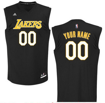 Men's Los Angeles Lakers Custom adidas Black Fashion Basketball Jersey