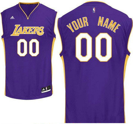 Men's Los Angeles Lakers Purple Custom adidas Swingman Road Basketball Jersey