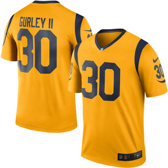 Men's Los Angeles Rams Todd Gurley II Nike Gold Color Rush Legend Jersey