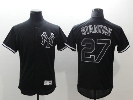 Men's MLB Yankees 27 Giancarlo Stanton Black Flexbase Jersey
