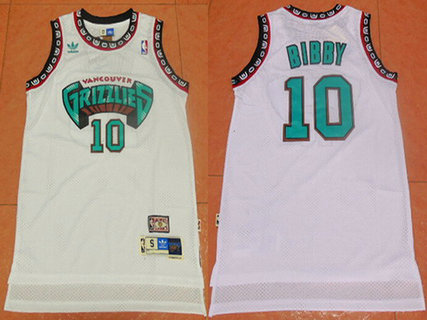 Men's Memphis Grizzlies #10 Mike Bibby White Hardwood Classics Soul Swingman Throwback Jersey