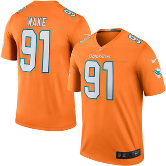 Men's Miami Dolphins Cameron Wake Nike Orange Color Rush Legend Jersey