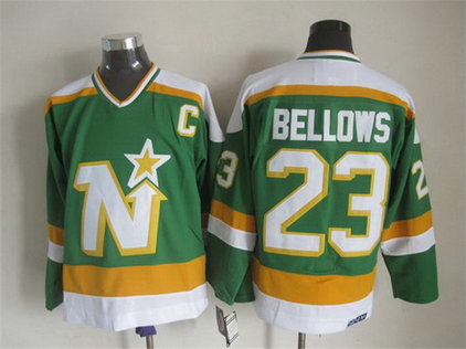 Men's Minnesota North Stars #23 Brian Bellows 1978-79 Green CCM Vintage Throwback Jersey