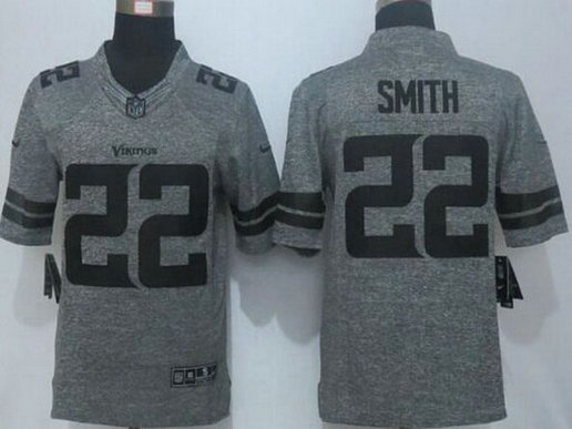 Men's Minnesota Vikings #22 Harrison Smith Nike Gray Gridiron 2015 NFL Gray Limited Jersey