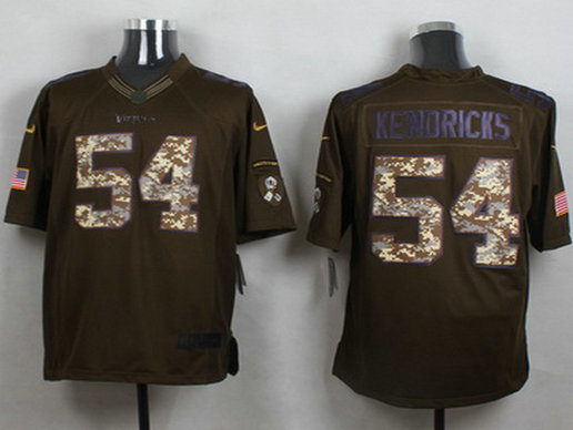 Men's Minnesota Vikings #54 Eric Kendricks Green Salute to Service 2015 NFL Nike Limited Jersey