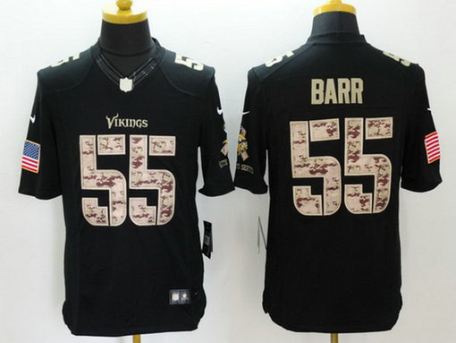 Men's Minnesota Vikings #55 Anthony Barr Black Salute to Service NFL Nike Limited Jersey