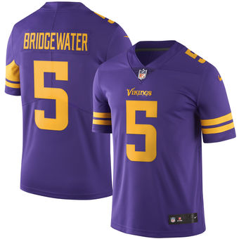 Men's Minnesota Vikings Teddy Bridgewater Nike Purple Color Rush Limited Jersey