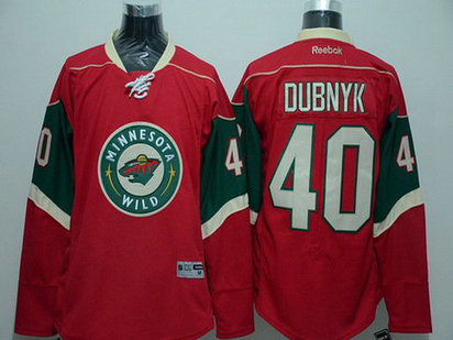 Men's Minnesota Wild #40 Devan Dubnyk Red Reebok Hockey Jersey