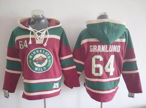 Men's Minnesota Wild #64 Mikael Granlund Old Time Hockey Red Hoodie