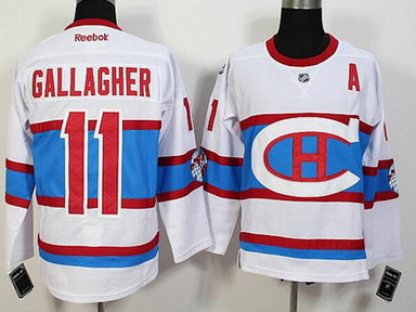 Men's Montreal Canadiens #11 Brendan Gallagher Reebok White 2016 Winter Classic Premier Jersey