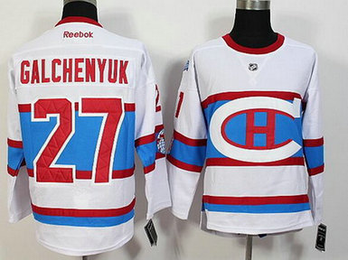 Men's Montreal Canadiens #27 Alex Galchenyuk Reebok White 2016 Winter Classic Premier Jersey