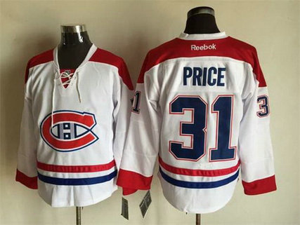 Men's Montreal Canadiens #31 Carey Price Reebok White 2015-16 Away Premier NHL Jersey