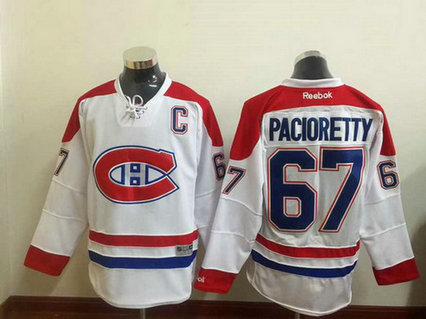 Men's Montreal Canadiens #67 Max Pacioretty Reebok White 2015-16 Away Premier NHL Jersey