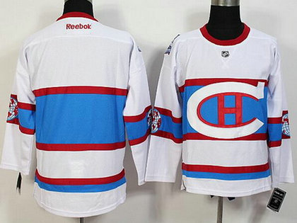 Men's Montreal Canadiens Blank Reebok White 2016 Winter Classic Premier Jersey