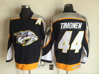 Men's Nashville Predators #44 Kimmo Timonen Navy Blue 1998-99 Throwback CCM Vintage Hockey Stitched NHL Jersey