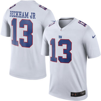 Men's New York Giants #13 Odell Beckham Jr Nike White Color Rush Limited Stitched Jersey