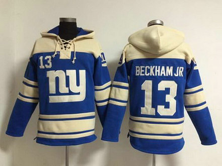 Men's New York Giants #13 Odell Beckham Jr Royal Blue Team Color 2014 NFL Hoodie