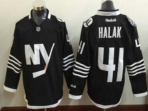 Men's New York Islanders #41 Jaroslav Halak 2015 Reebok Black Premier Alternate Jersey