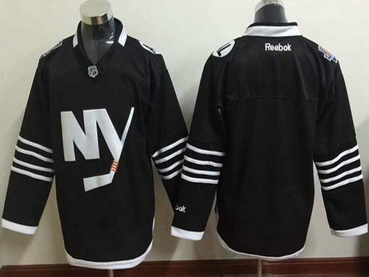 Men's New York Islanders Blank 2015 Reebok Black Premier Alternate Jersey
