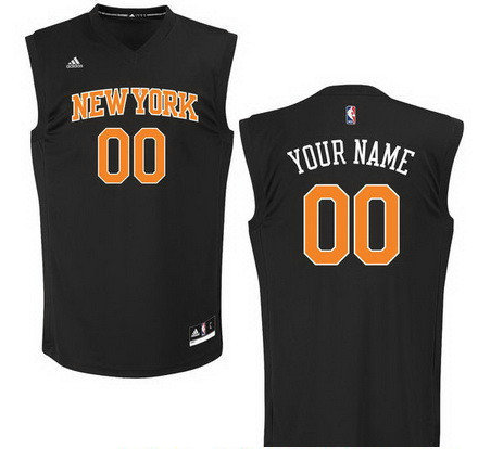 Men's New York Knicks Custom adidas Black Fashion Basketball Jersey