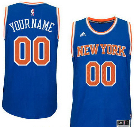 Men's New York Knicks Royal Blue Custom adidas Swingman Road Basketball Jersey