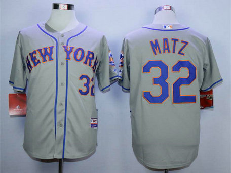 Men's New York Mets #22 Steven Matz Grey Cool Base Jersey