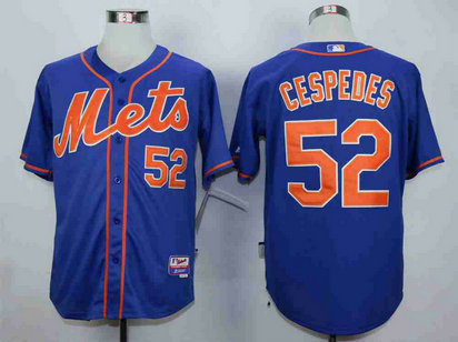 Men's New York Mets #52 Yoenis Cespedes Blue Cool Base Jersey