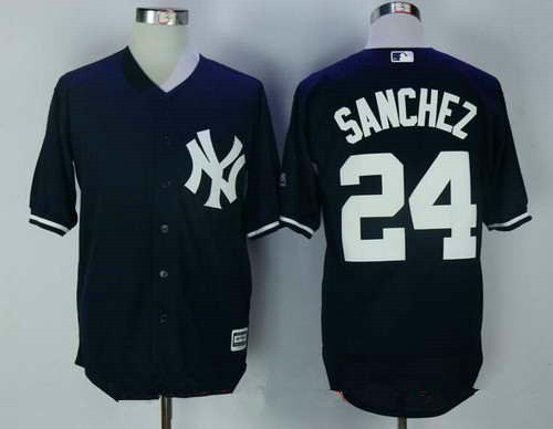Men's New York Yankees #24 Gary Sanchez Navy Blue Name MLB Majestic Cool Base Stitched Jersey