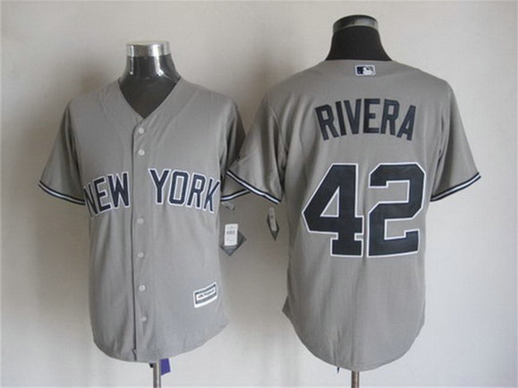 Men's New York Yankees #42 Mariano Rivera Away Road 2015 MLB Cool Base Jersey
