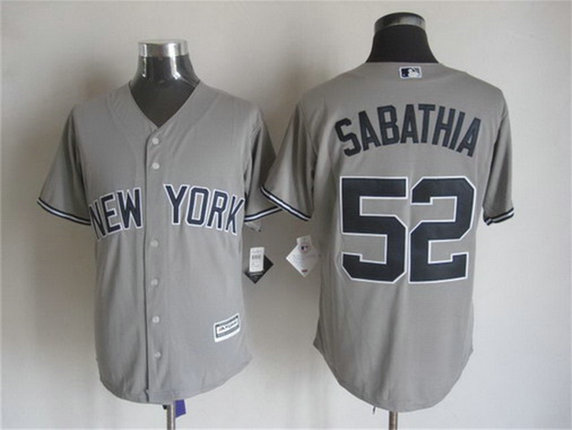 Men's New York Yankees #52 CC Sabathia Away Road 2015 MLB Cool Base Jersey