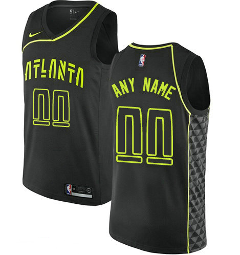 Men's Nike Atlanta Hawks Customized Authentic Black NBA City Edition Jersey