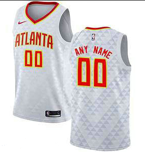 Men's Nike Atlanta Hawks Nike White Swingman Custom Icon Edition Jersey