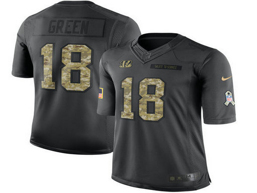 Men's Nike Bengals 18 A.J. Green Anthracite Salute To Service Black Limited Jersey