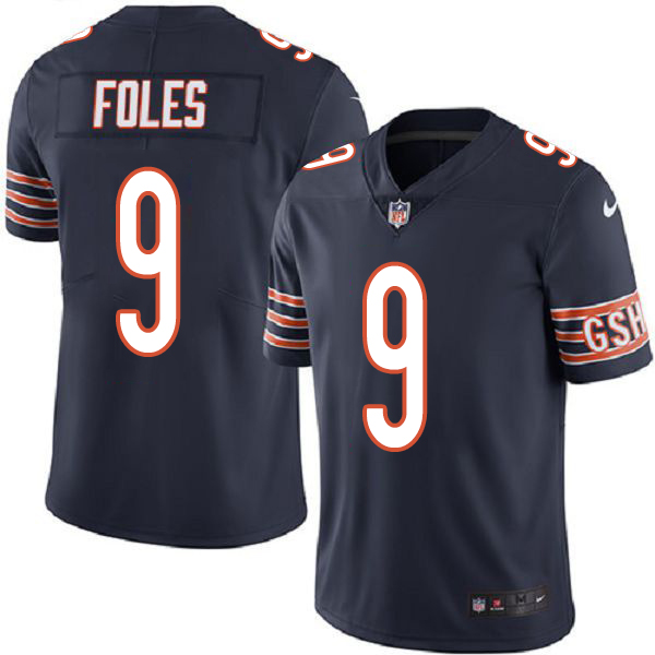 Men's Nike Chicago Bears #9 Nick Foles Navy Blue Team Color Stitched NFL Vapor Untouchable Limited Jersey