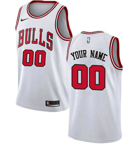 Men's Nike Chicago Bulls Customized Swingman White Association NBA Jersey