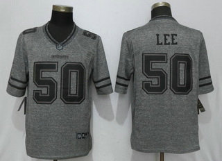 Men's Nike Cowboys 50 Sean Lee Gray Gridiron Gray Limited Jersey